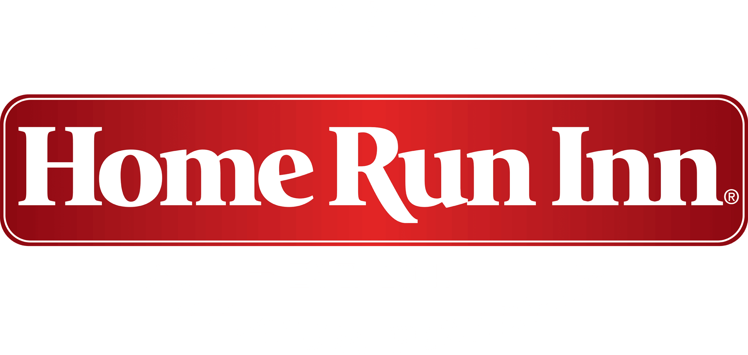 Red-colored logo for Home Run Inn pizza with white text.